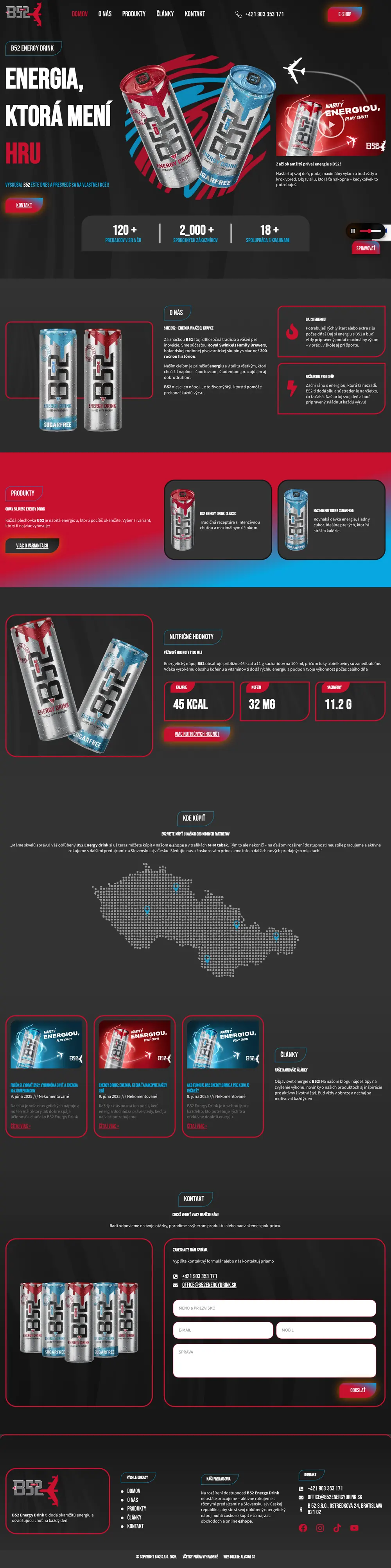 B52 Energy Drink — The whole website